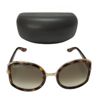 Salvatore Ferragamo SF719S Brown Gradient Round Sunglasses