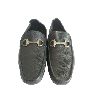 Salvatore Ferragamo Horsebit Black Leather Loafers