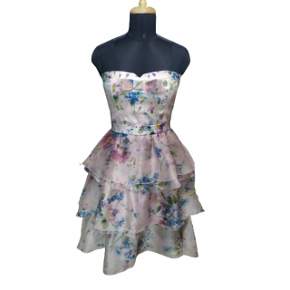 Dolce & Gabbana Strapless Floral Print Dress