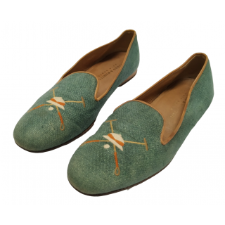 Stubbs and Wootton Green Canvas Loafer