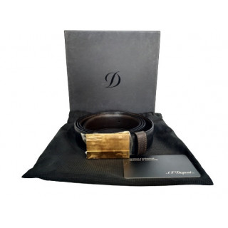 S T Dupont Leather Gold Plated Belt
