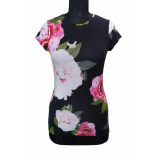 Ted Baker Floral Short Sleeve Fitted T-Shirt