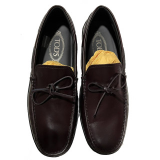 Tods Brown Leather Knot Loafers