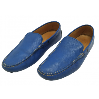 Tods Blue Leather Gommino Driving Loafer