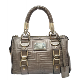Gianni Versace Couture Leather Greca Quilt Doctor Handbag