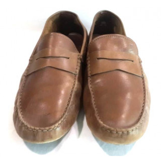 Tod's Tan Leather City Gommino Penny Loafers