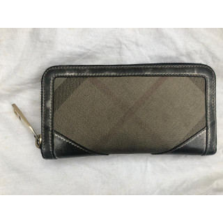 Burberry Check Canvas Zip Continental Wallet
