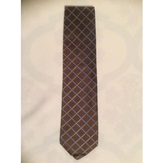 Etro Silk Brown Check Pattern Tie