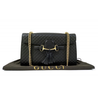 Gucci Microguccissima Medium Emily Black Shoulder Bag