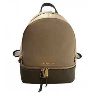 Michael Kors Rhea Medium 2WAY Color-Block Plain Leather Backpack
