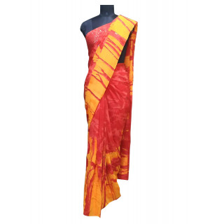 Satyapaul Red/ Yellow Sequin Saree with unstitched blouse