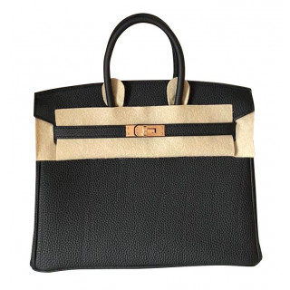 Hermes Birkin 25 Black Togo Rose Gold Hardware Handbag