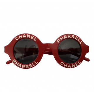 Chanel Red Pharrell Williams Round Sunglasses
