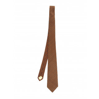 Yves Saint Laurent Vintage Brown & Pink Striped Tie 