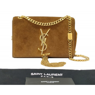 Saint Laurent Suede Classic Monogram Kate Tassel Small Bag