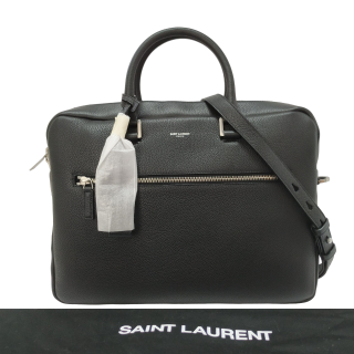 Saint Laurent Sac De Jour Croc Embossed Leather Briefcase