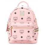 MCM Pink Leather Stark Mini Backpack