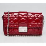 Christian Dior Red Cannage Quilted Patent Clutch