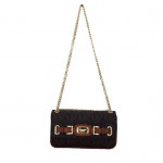 Michael Kors Hamilton MK Signature Brown/Gold PVC Small Flap Shoulder Bag