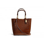 Coach Madison Mini North/South Croc Embossed Bonded Tote