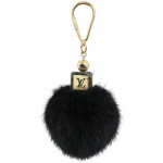 Louis Vuitton Black Fluffy Mink Fur Pompom Bag Charm