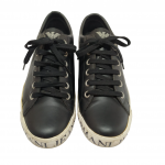 Armani Black Print Sneakers
