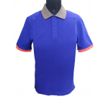 Armani Collezioni RCM38J Grey Collar Blue Polo Shirt