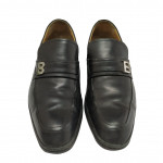 Bally Nevio Black Leather B Logo Buckle Loafer