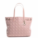 Christian Dior Panarea Quilted Light Pink Coated Canvas Tote
