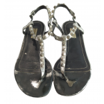 Balenciaga Paris Leather Studded Flat Sandals
