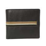 Boss Faux Leather Wallet With Strip Bifold Wallet