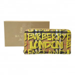Burberry Graffiti Print Check Coated Canvas Zip Around Wallet