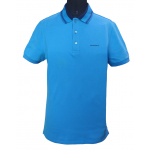 Burberry Striped Collar Blue Polo Shirt