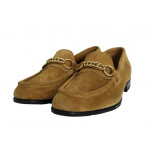 Burberry Solway Suede Chain Link Detail Loafers