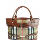Burberry Bridle House Check Canvas Lynher Medium Tote