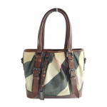 Burberry Brown Mega Check Canvas Lowry Tote