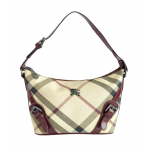 Burberry Nova Check Coated Canvas And Leather Shoulder Bag
