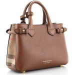 Burberry House Check Leather Banner Tote