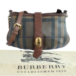 Burberry Smoke Check Canvas Bartow Shoulder Bag