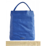 Burberry Blue Grainy Leather Cale Medium Hobo Bag