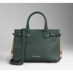 Burberry'Medium Banner' House Check Leather Tote