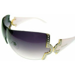 Bvlgari 651-B Crystal Embellished Shield Sunglasses
