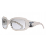 Chanel Mother of Pearl CC White Sunglasses
