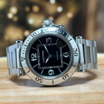 Cartier Pasha Seatimer Automatic Black Dial Steel Watch