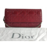 Dior Patent Leather Lady Dior Wallet On Chain