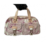 Dior Pink and White Floral Design Handbag