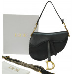 Dior Black Saddle Bag With Strap