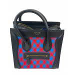 Celine Limited Edition Blue Leather Luggage Tote