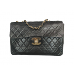 Chanel Black Quilted Leather Classic Jumbo XL Flap Bag