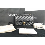 Chanel Black Lambskin Quilted Mini Rectangular Flap Shoulder Bag
